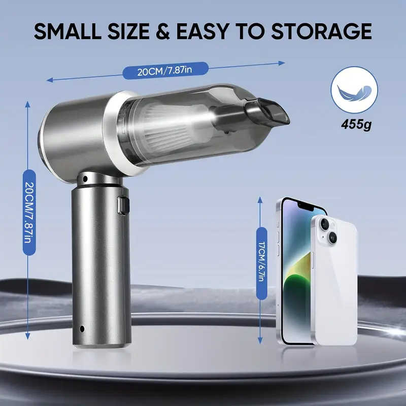 Leistungsstarker Auto-Staubsauger, Hochleistung-Handstaubsauger mit Fugenwerkzeug Schlauch, Leichtgewichtiger Staubsauger, Für Außenbereiche Büro – Bild 3