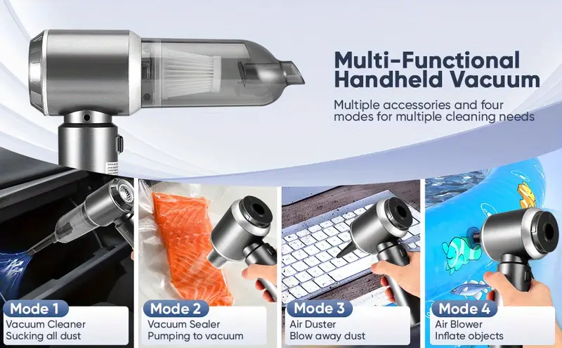 Leistungsstarker Auto-Staubsauger, Hochleistung-Handstaubsauger mit Fugenwerkzeug Schlauch, Leichtgewichtiger Staubsauger, Für Außenbereiche Büro – Bild 2