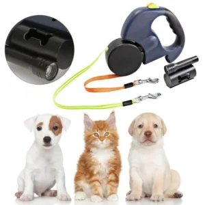 Only: $1.99 Double Ended Leash, Double Dog Leash for Two Dogs with Tangle-Free Swivel, Dog Leashs with LED Flashlight for Small & Large Dog