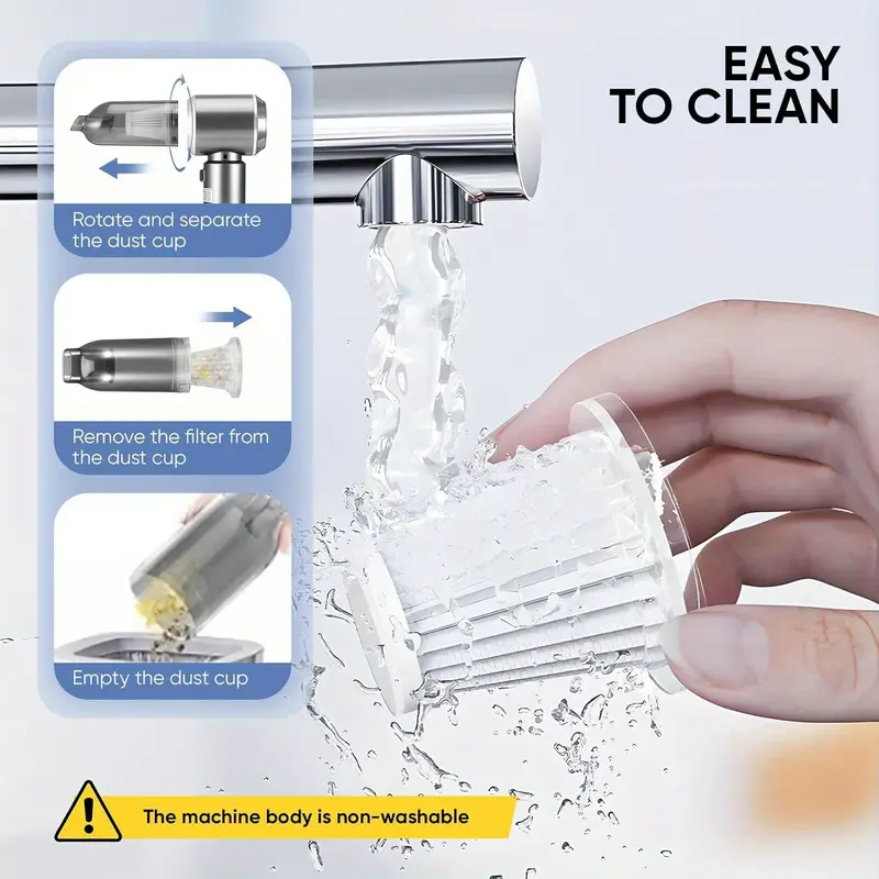 Leistungsstarker Auto-Staubsauger, Hochleistung-Handstaubsauger mit Fugenwerkzeug Schlauch, Leichtgewichtiger Staubsauger, Für Außenbereiche Büro – Bild 9