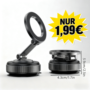 4-teiliges Magnetisches Handyhalter-Set, Drehbarer Auto-Vakuum-Saugnapf-Handyhalter, Ausziehbar, Faltbar 360° Drehbarer Magnetischer Handyhalter, Zinklegierung Material, Superstarker Saugnapf-Magnetischer Auto-Handyhalter
