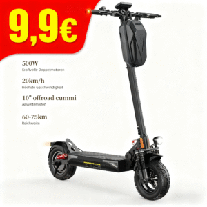 E Scooter mit Straßenzulassung, Klappbarer Elektroscooter,10-Zoll Luftreifen für Offroad-Elektroroller,60-75 km Reichweite,4 Stoßdämpfer,Höherwertiger E Roller.